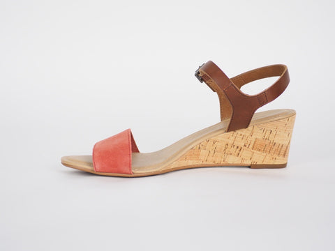 Womens Timberland Sibbern A1BA5 Coral Leather Strap Casual Wedge Summer Sandals