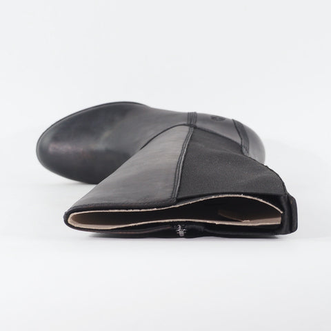 Womens Timberland Knee High A1RAW Black Leather Zip Up Casual Heeled Boots