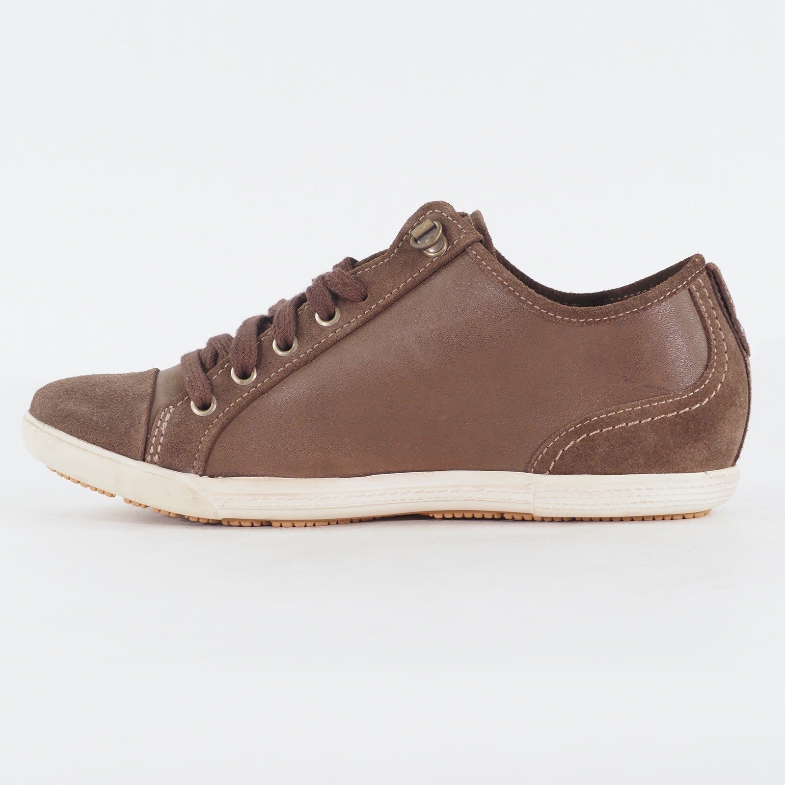 Womens Timberland Ekbalro Ox 3723R Dark Brown Leather Lace Low Top Casual Shoes