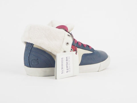 Womens Timberland Ek Glastenbury Roll Top 8667A Leather Blue Red Chukka Boots