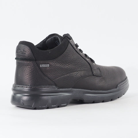Mens Clarks Rockie Mid Gore Tex 28720 Black Leather Lace Up Casual Shoes