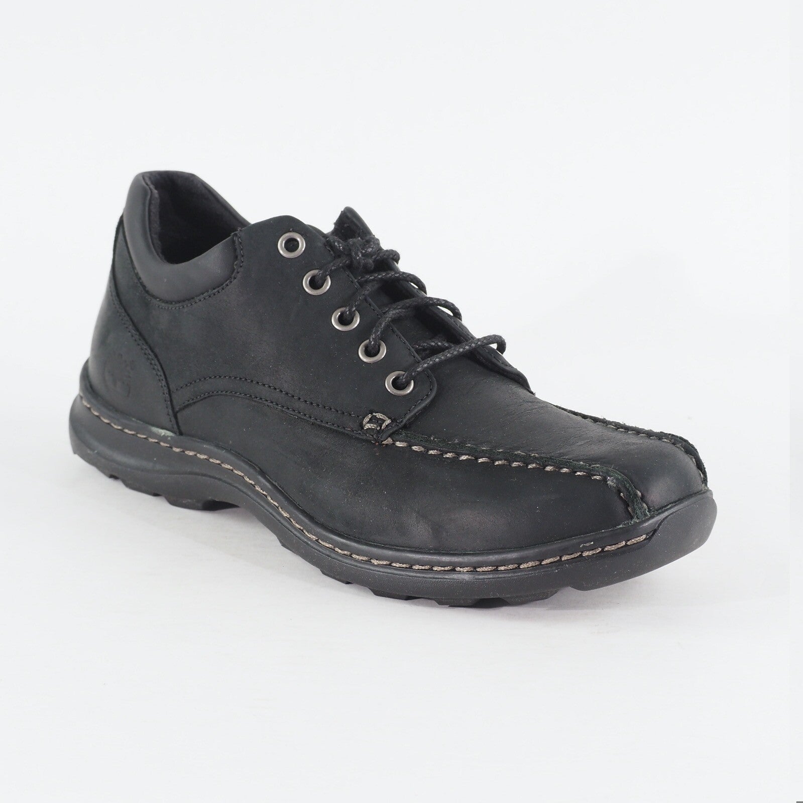 Mens Timberland EK Bike Toe Ox 45565 Black Leather Lace Up Casual Trainer Shoes