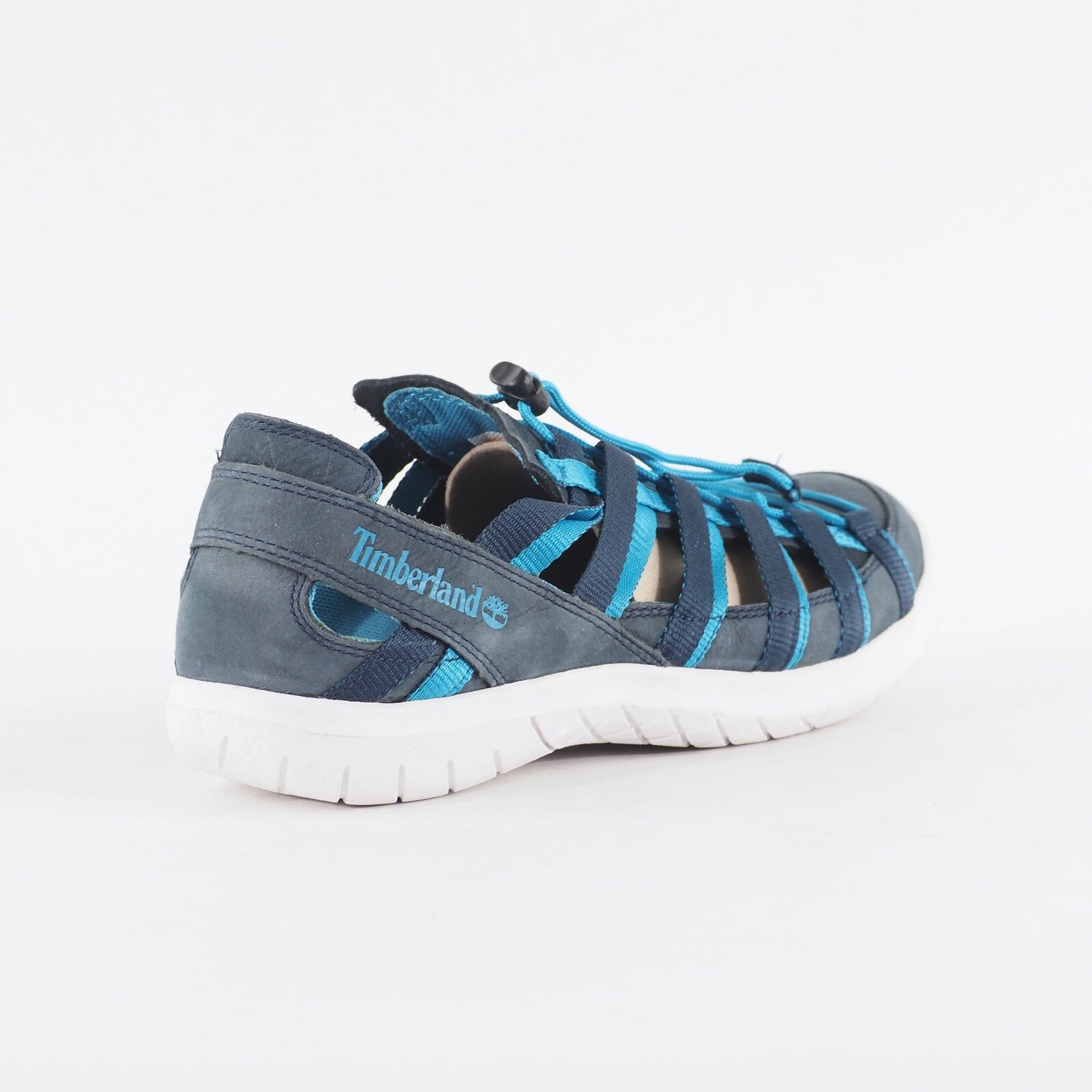 Mens Timberland EK Helion 9025R Navy Blue Leather Strappy Lace Up Casual Sandal 