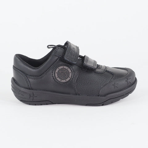 Boys Clarks Jetsky Fun Black Leather Double Strap School Walking Infant Shoes