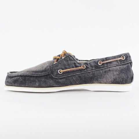 Mens Timberland Classic 6751B Grey Denim Lace Up Casual Boat Shoes