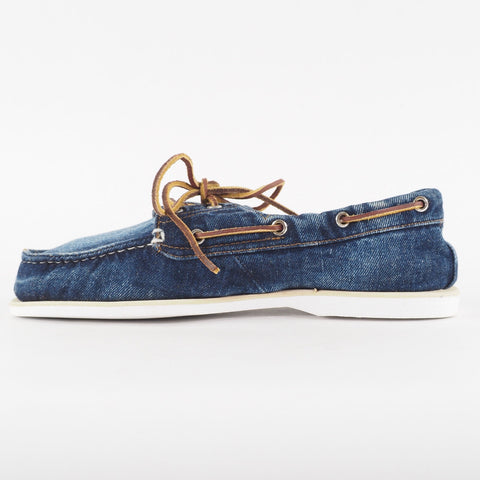 Mens Timberland Classic 2 Eyed 6750B Blue Denim Lace Up Casual Boat Shoes