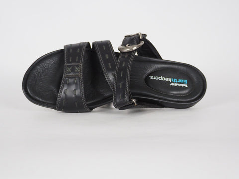 Womens Timberland Pleasant Bay 25636 Black Leather Slippers Summer Flip Flops