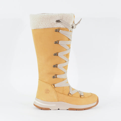 Womens Timberland Mabel Town Waterproof A1ZRU Wheat Leather Tall Snow Boots