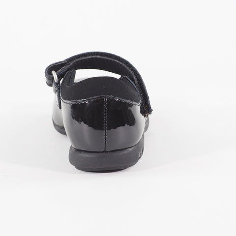 Girls Clarks Trixi Candy Pre Black Leather Single Strap School Walking Shoes