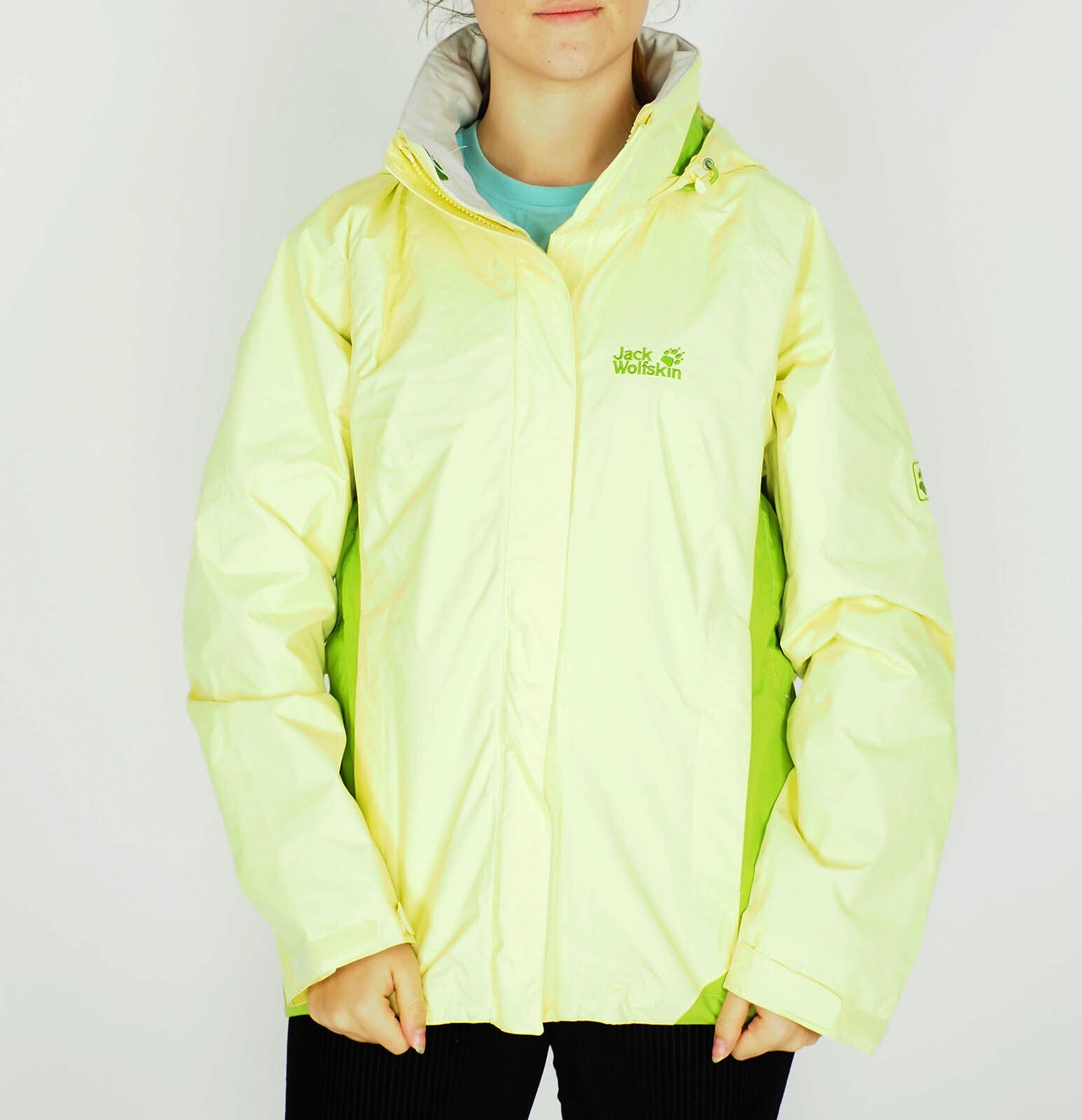 Womens Jack Wolfskin 5006521 Lemonade Yellow / Green Zip Up Warm Hiking Jacket