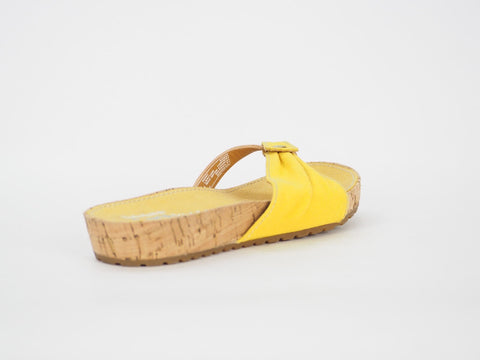 Womens Timberland Estela 24691 Yellow / Brown Leather Summer Thong Flip Flops