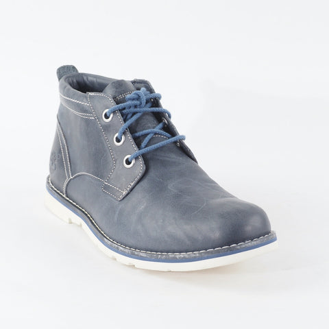 Mens Timberland Rugged Chukka 6863B Navy Blue Leather Lace Up Casual Ankle Boots