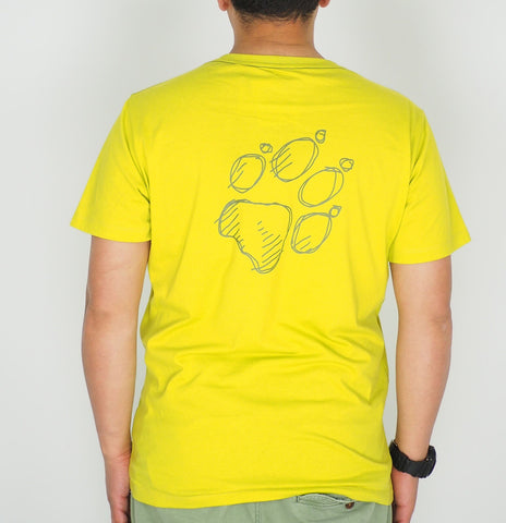 Mens Jack Wolfskin Paw Print Tee 1805141 Wild Lime Casual Short Sleeve T Shirt