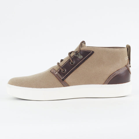 Mens Timberland Amherst Canvas Chukka A15KY Brown Leather Canvas Lace Up Boots