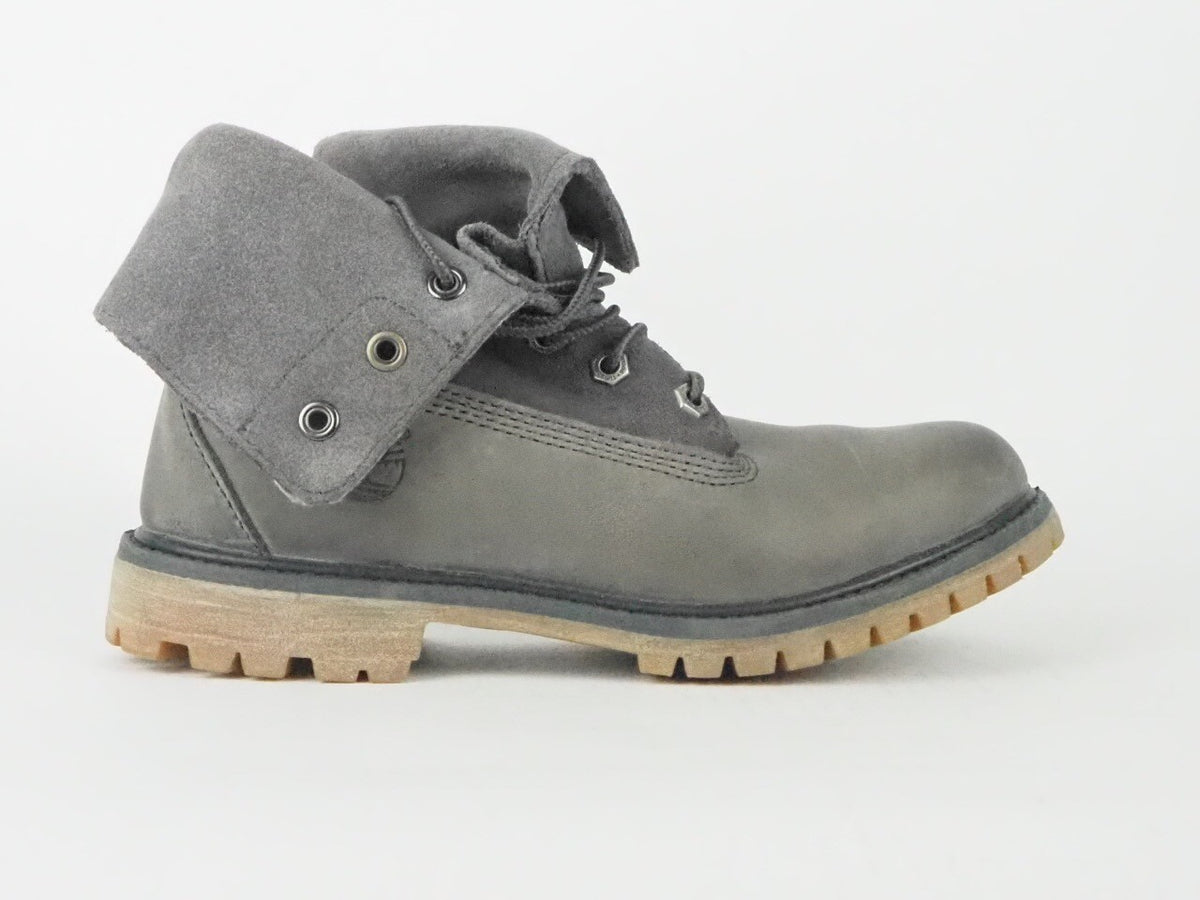 Womens Timberland Roll Top 8308A Grey Leather Lace Up Boots
