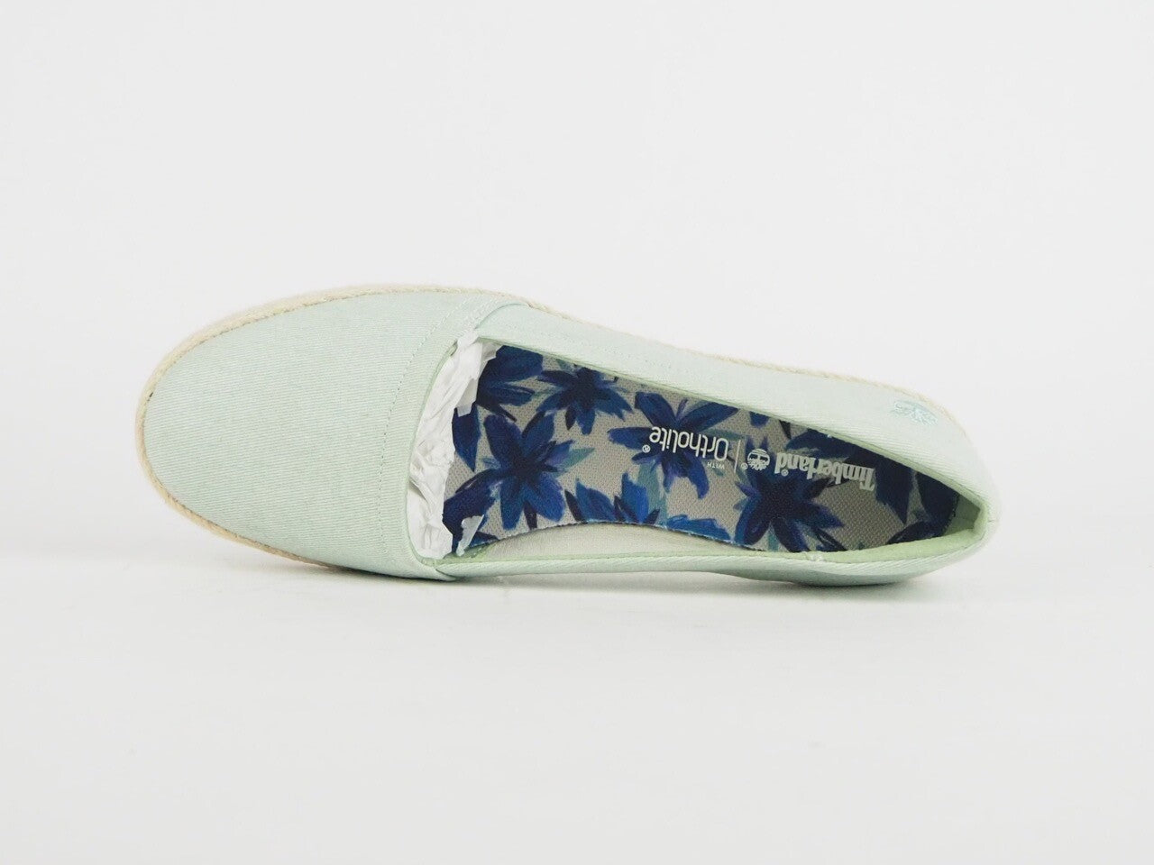 Womens Timberland Casco Bay A1AFE Mint Green Fabric Slip On Casual Canvas Shoes