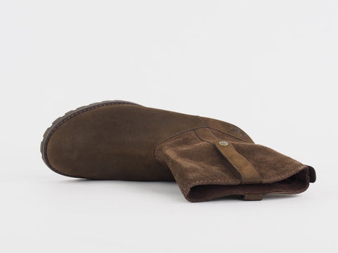 Womens Timberland EK Artus 17641 Brown Leather Pull On Shoes Casual Winter Boots