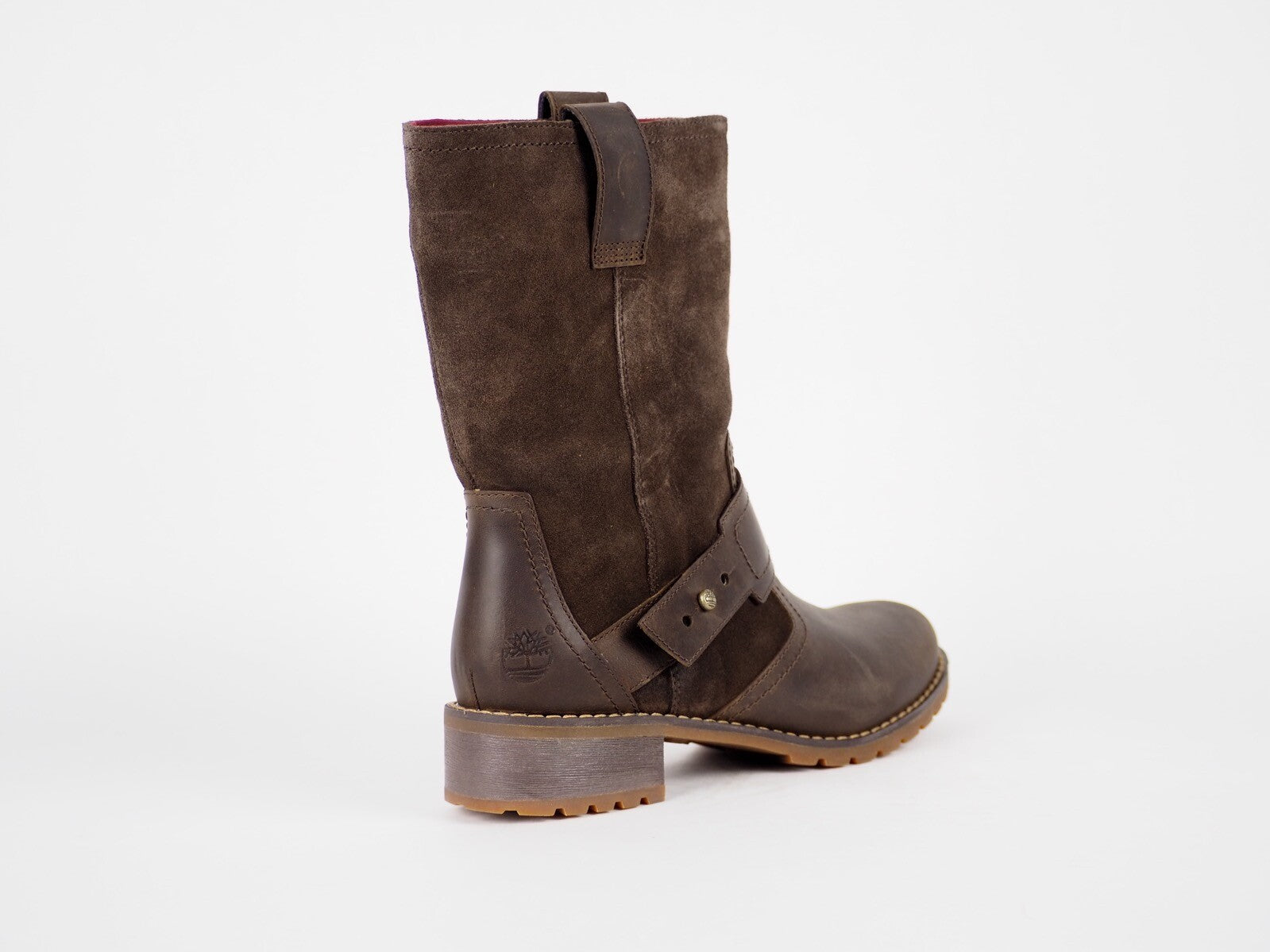 Womens Timberland Wenham A161R Dark Brown Leather Pull On Casual Winter Boots