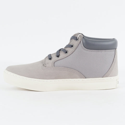 Mens Timberland Dauset Chukka A1HGO Grey Leather Canvas Lace Up Chukka Boots