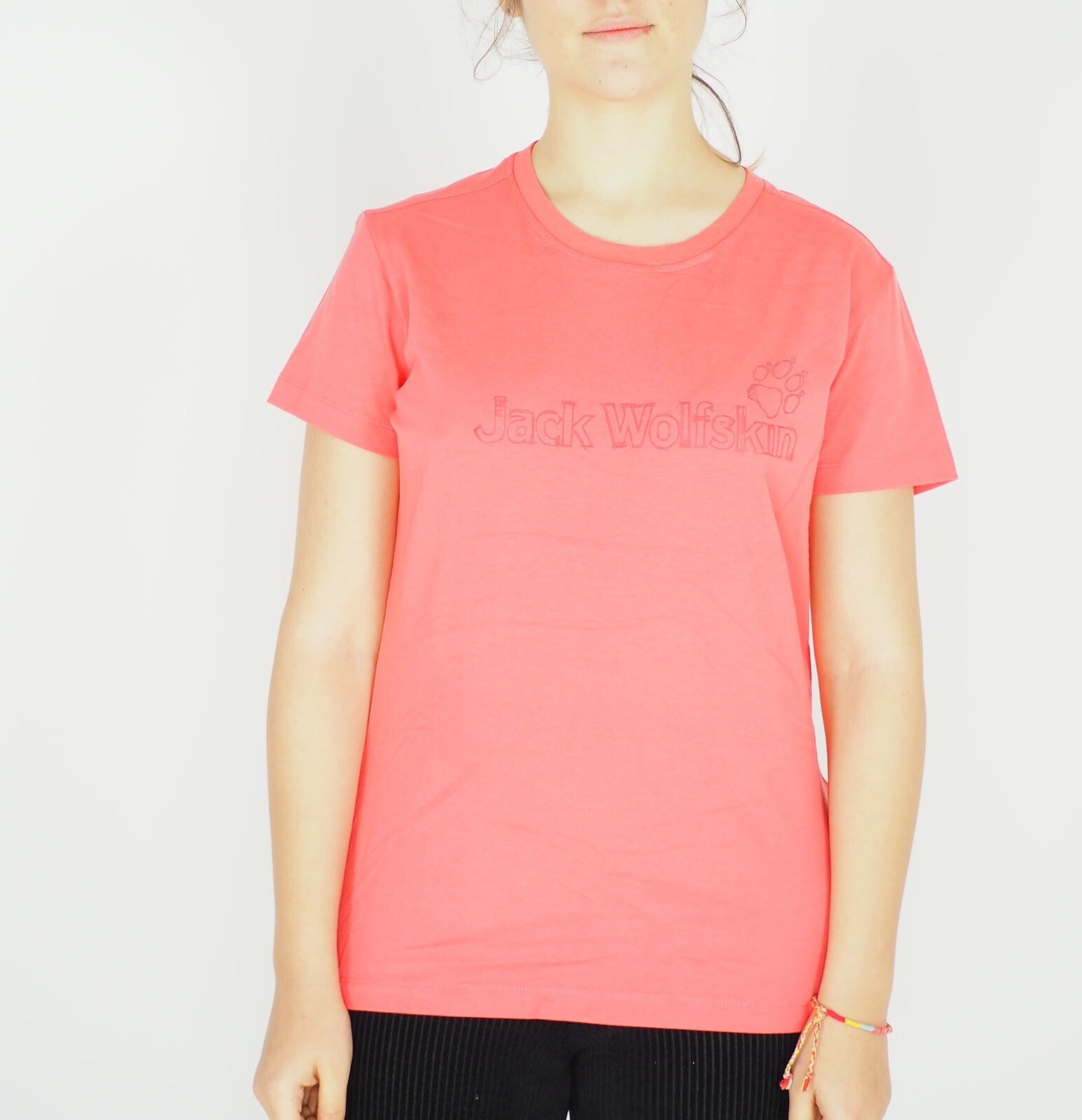 Womens Jack Wolfskin 5006381 Grapefruit Regular Fit Shortsleeve Casual T Shirt