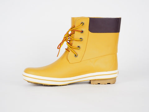 Boys Girls Timberland Classic Rain 89912 Yellow Wellingtons Lace Up Rain Wellies