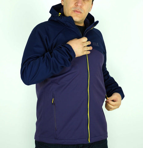 Mens Jack Wolfskin Softshell 1303101 Prune Purple Breathable Light Hiking Jacket