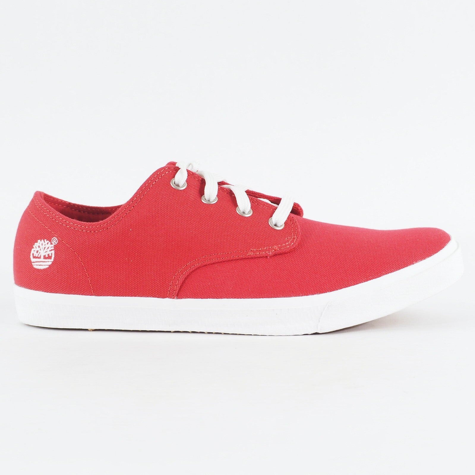 Mens Timberland Hookset 4 Eyed 9321B Canvas Bright Red Lace Up Casual Shoes