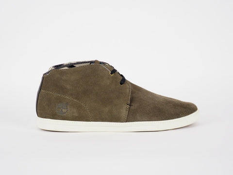 Mens Timberland EK Fulk 6657B Olive Green Leather Casual Laced Mid Chukka Boots