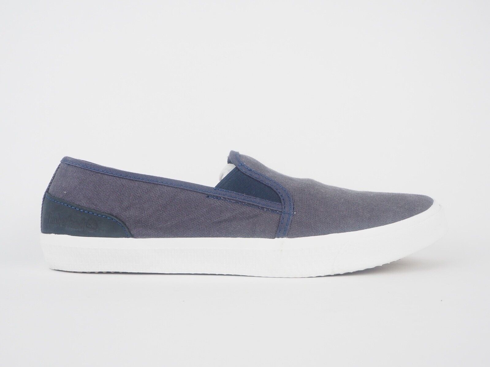Mens Timberland EK Hookset Camp A1217 Navy Leather Canvas Slip On Trainers