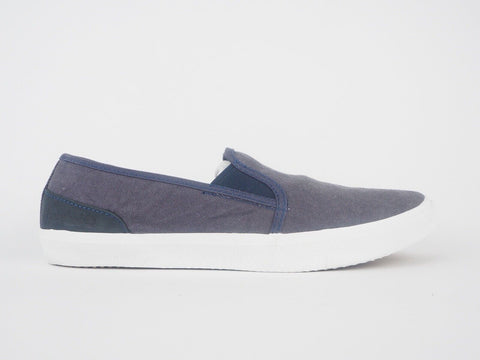 Mens Timberland EK Hookset Camp A1217 Navy Leather Canvas Slip On Trainers