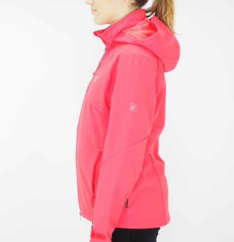 Womens Jack Wolfskin Stormraker 1303341 Hibiscus Red Windproof Hooded Jacket