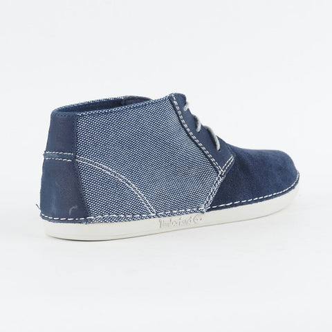Mens Timberland Ballard Chukka A13D4 Blue Leather Canvas Lace Up Casual Shoes