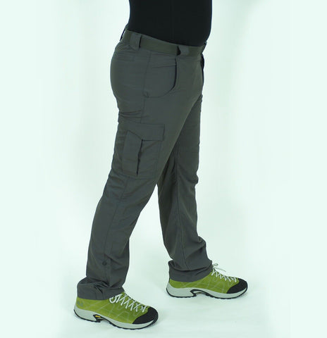 Mens Jack Wolfskin 5006171 Dark Steel Comfort Fit Regular Waist Travel Trousers