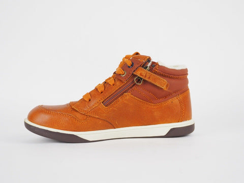 Boys Timberland Groveton A18P7 Brown Leather Warm Lace Up Kids Shoes