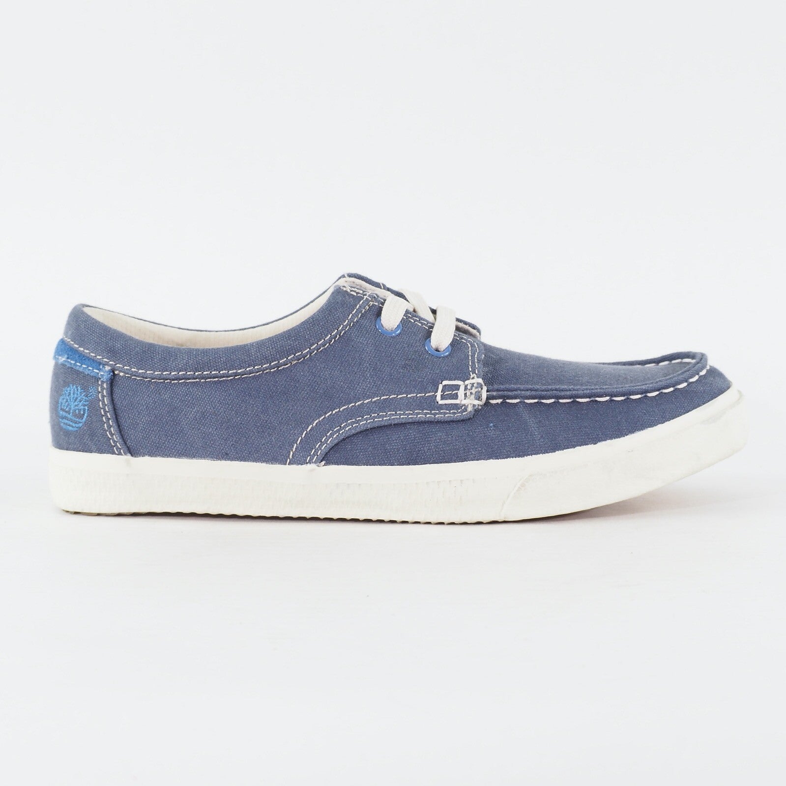 Mens Timberland Hookset Camp Ox 9317B Medium Blue Canvas Lace Up Casual Shoes