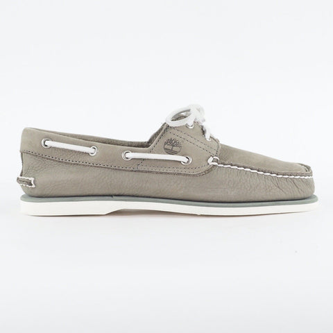 Mens Timberland Classic A21J7 Medium Grey Leather Lace Up Casual Boat Shoes
