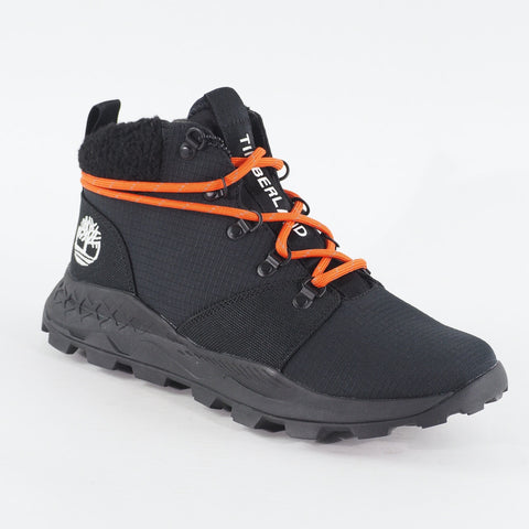 Mens Timberland Premium Brooklyn Mid A283A Black Canvas Lace Up Casual Boots