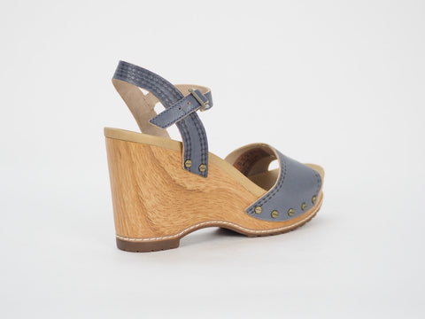 Womens Timberland EK Tilden 8918A Blue Leather Backstrap High Heel Sandals
