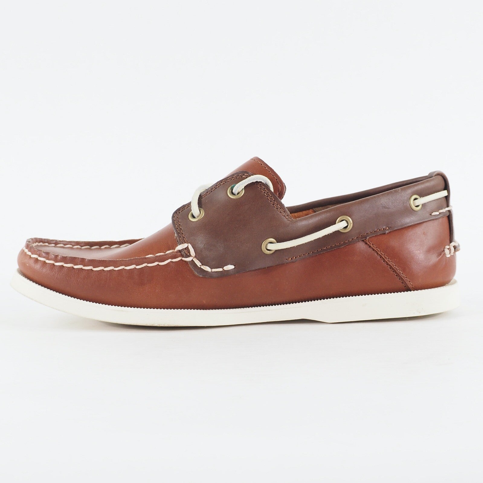 Mens Timberland Heritage CW 2 Eye A13HE Brown Leather Lace Up Casual Boat Shoes