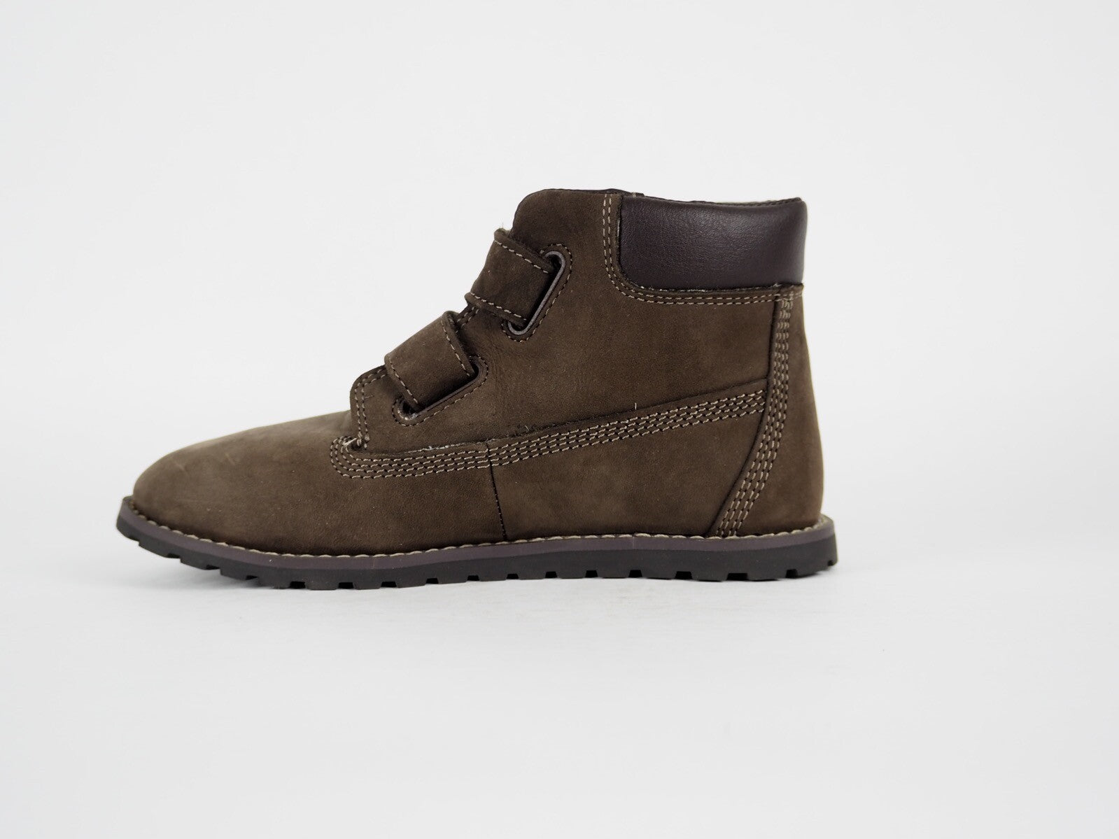 Infants Timberland EK A127B Dark Brown Leather 2 Strap Casual Boots Boys Shoes