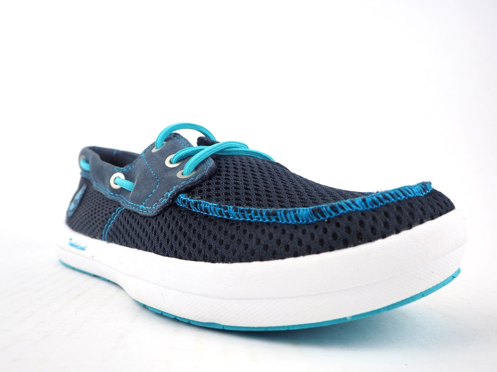 Womens Timberland Mesh 2 Eye Boat 3734A Navy Textile Leather Boat Shoes
