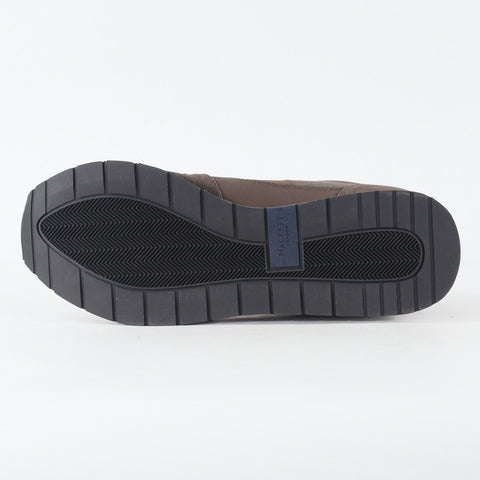 Mens Hackett London Eyelet Trainer HMS20854 898 Dark Brown Leather Lace Up Shoes