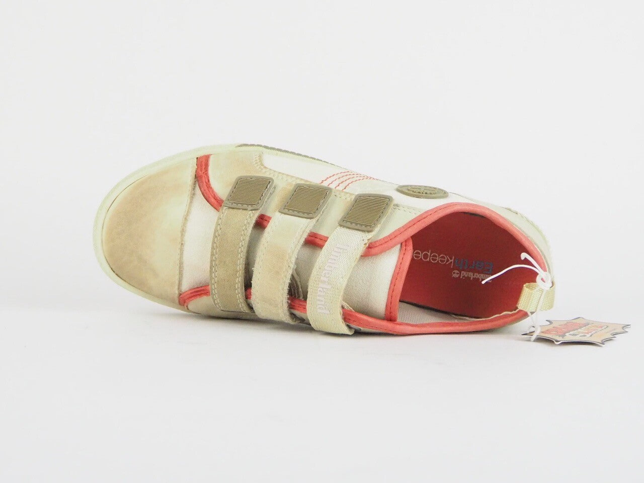 Timberland Ek Crash Blaster 80929 Beige Leather Strap Casual Oxford Shoes