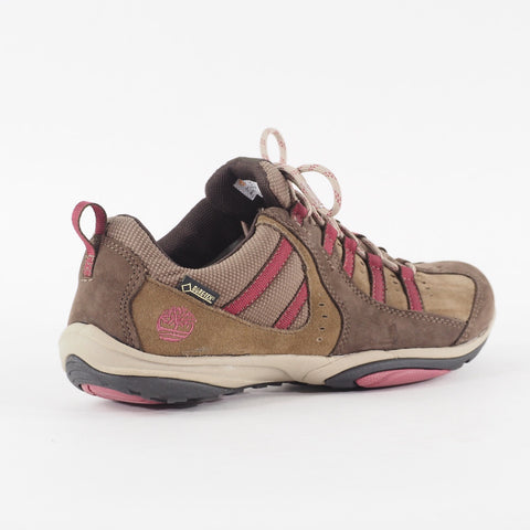 Womens Timberland Lincoln Peak 9007A Medium Brown Leather Lace Up Walking Shoes