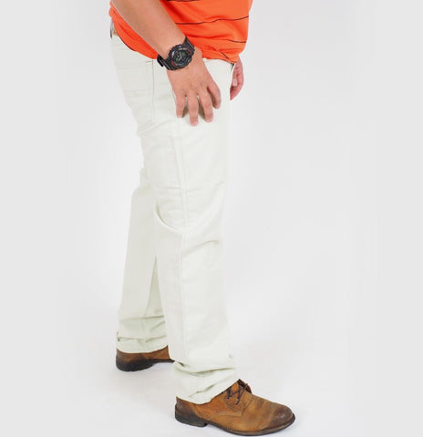 Mens The Original Ben Sherman JM001OM Cream Relaxed Fit Casual Cotton Trousers