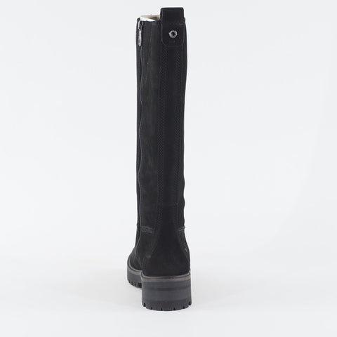 Womens Timberland Courmayeur Valley High A23YF Black Nubuck Leather Zip Up Boots