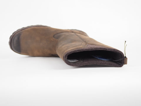 Boys Timberland EK A17EE Dark Brown Leather Casual Tall Pull Up Winter Boots 