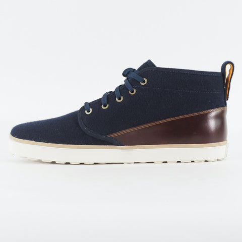 Mens Timberland Abington Chukka 6626A Navy Fabric Leather Lace Up Casual Boots