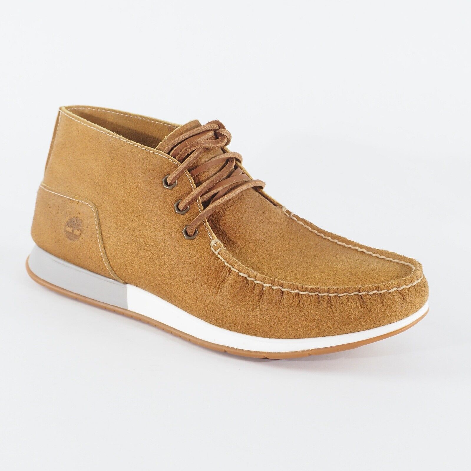 Mens Timberland Heger Bay A2443 Brown Leather Lace Up Casual Walking Chukk Boots