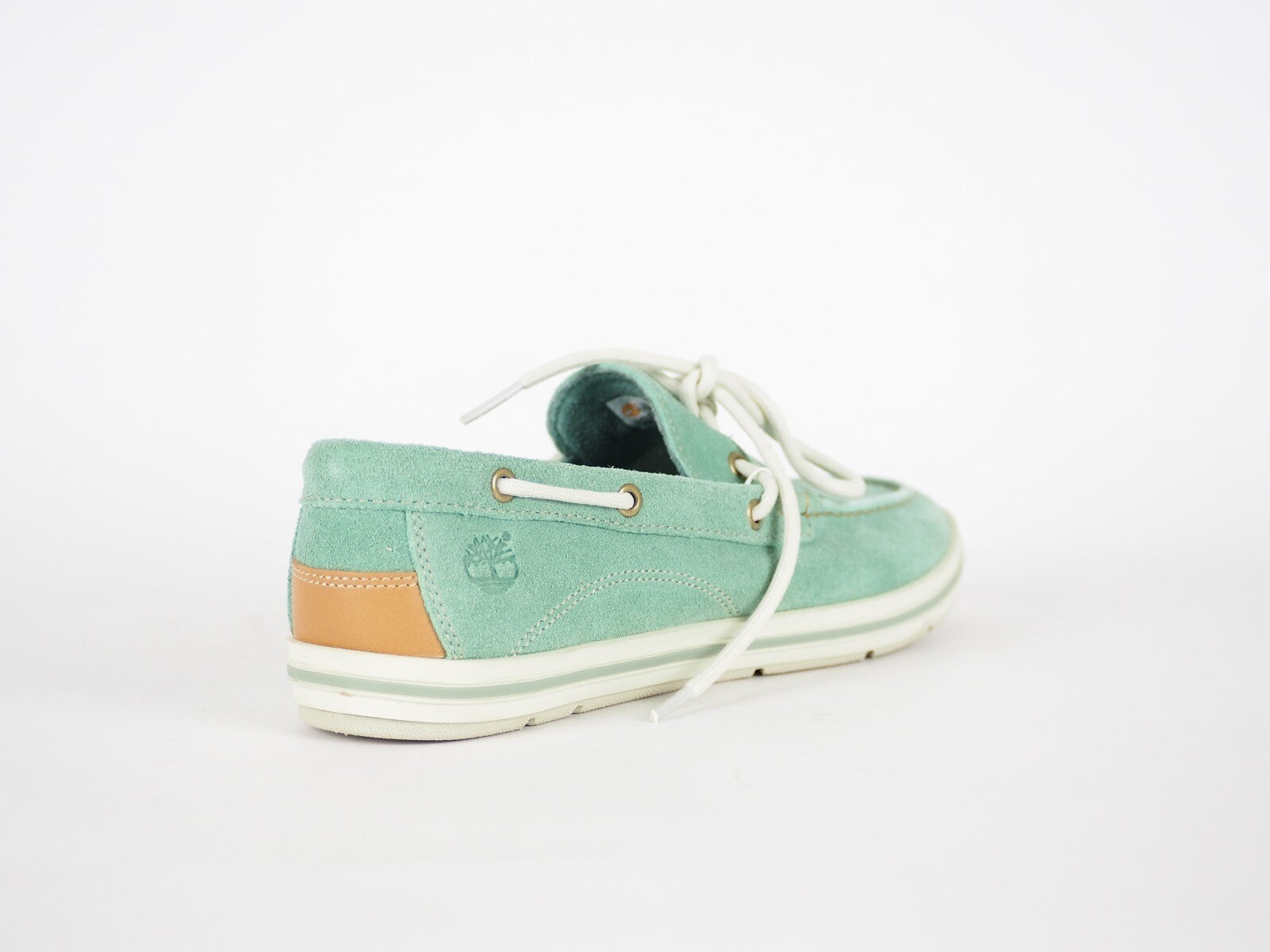Womens Timberland EK Casco Bay 3951R Aqua Suede Slip On Boat Shoes